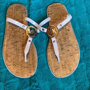 White MK sandals